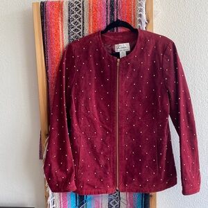 Vintage Linea by Louis Dell’Olio Red Suede Studded Jacket
